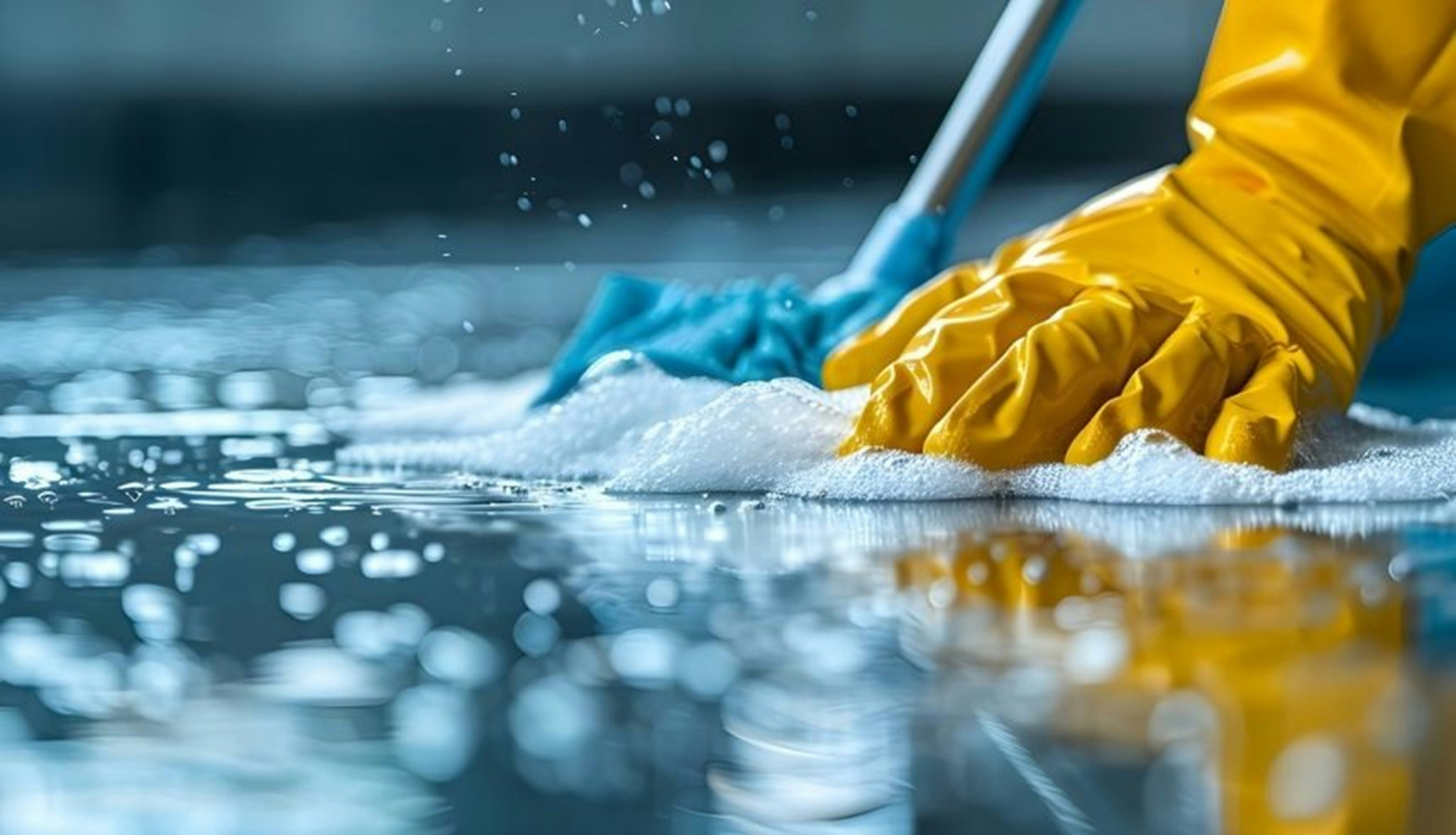 A friendly cleaning professional smiling